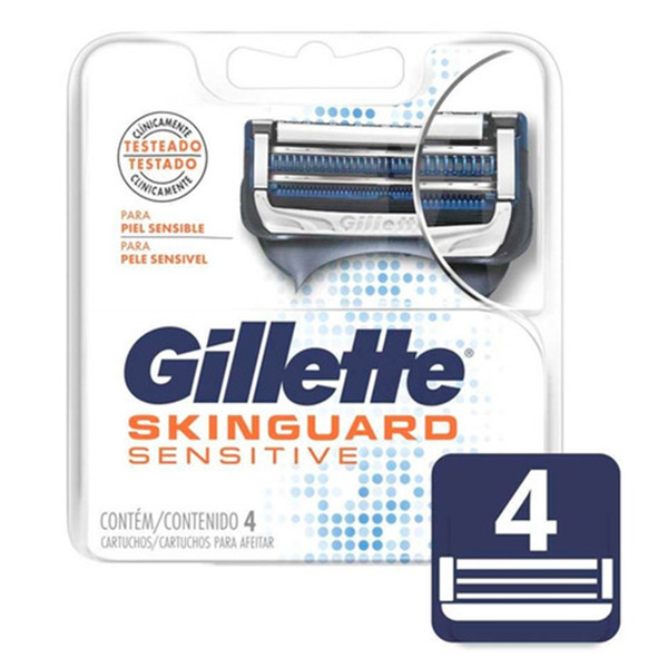 Gillette Skinguard Sensitive 4 Cartuchos Para Afeitar