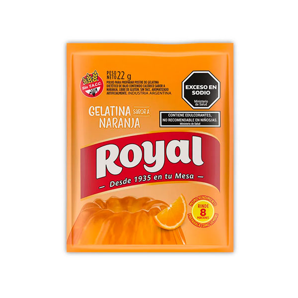 Royal Gelatina Sabor Naranja 22gr