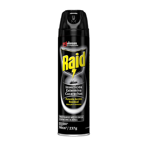 Raid Insecticida En Aerosol Extermina Cucarachas 360cm