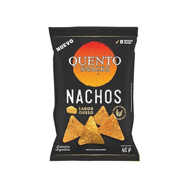 Quento Snacks Nachos Sabor A Queso 40gr