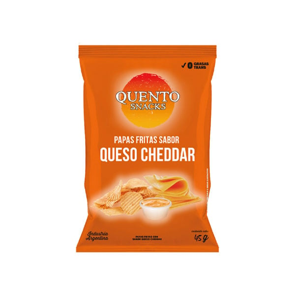 Quento Snacks Papas Fritas Sabor Queso Cheddar 45gr