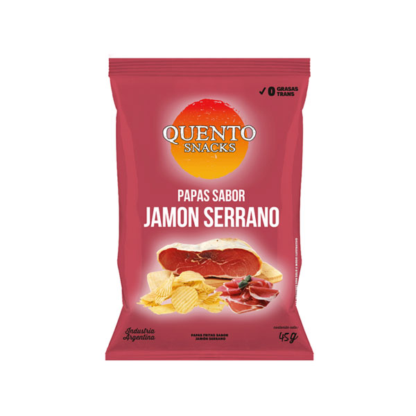 Quento Snacks Papas Sabor Jamon Serrano 45gr