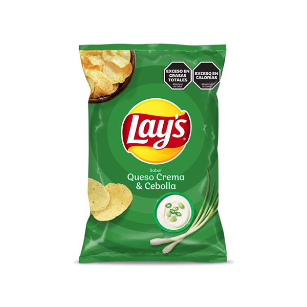 Lays Papas Sabor Queso Crema Y Cebolla 34gr