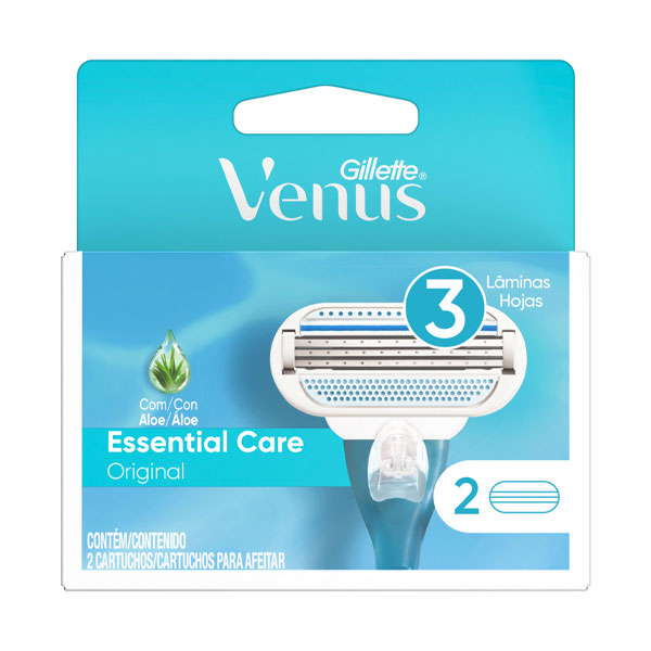 Gillette Venus Essential Care 2 Cartuchos Para Afeitar