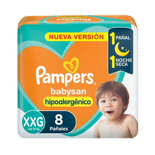 Pampers Pañales Hipoalergenico Tamaño XXG 8 Unidades