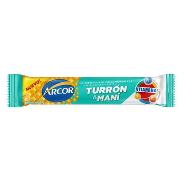 Arcor Turron Y Mani Con Vitaminas 25gr