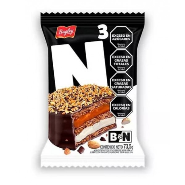 B&N Alfajor De Dulce De Leche Negro 73,5gr