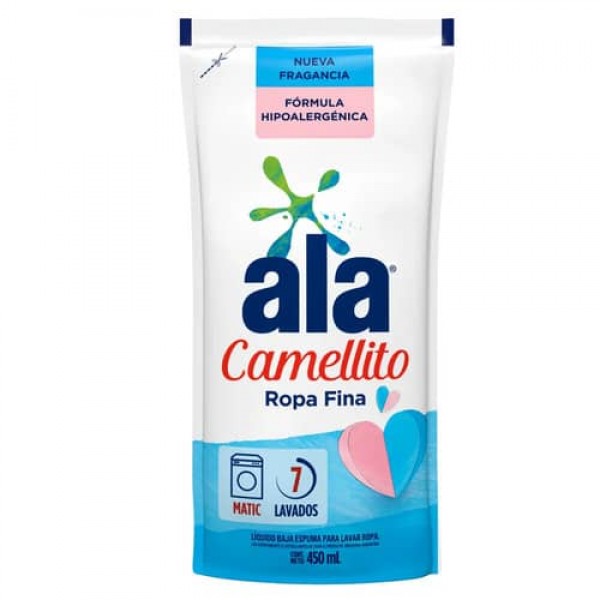 Ala Camellito Ropa Fina Liquido Baja Espuma Para Ropa Fina 450ml