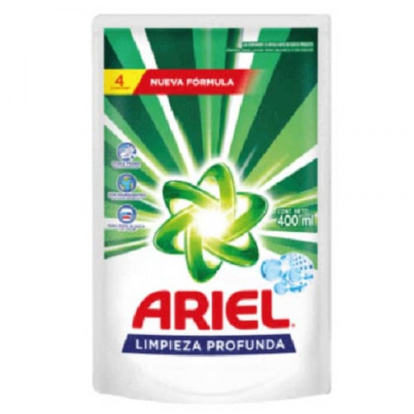 Ariel Limpieza Profunda Liquido Para Lavar Ropa Blanca Y De Color 400ml