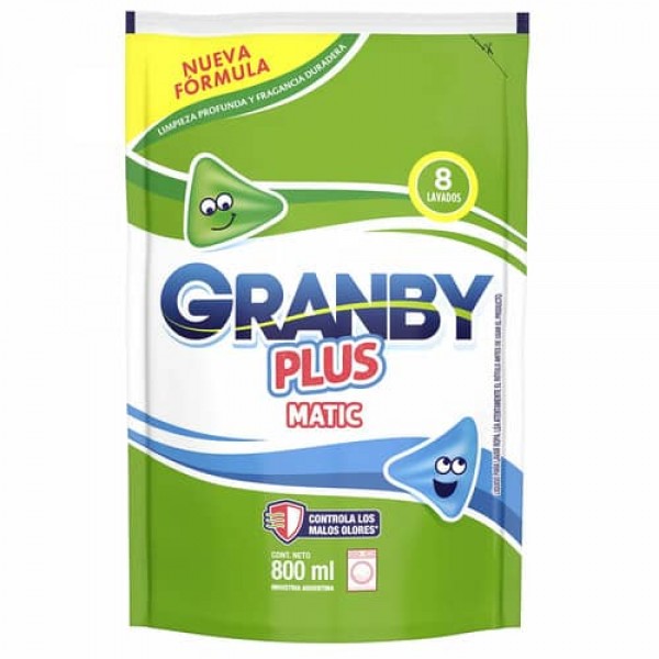 Granby Plus Matic Liquido Para Lavar Ropa 800ml