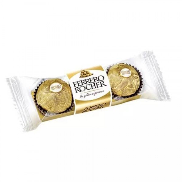 Ferrero Rocher Bombones Cubiertos Con Chocolate Con Leche Y Avellanas Rellenos 3 Unidades 37,5gr