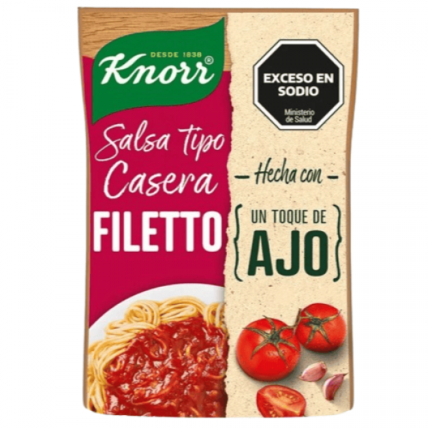 Knorr Salsa Tipo Casera Filetto Con Un Toque De Ajo 340gr
