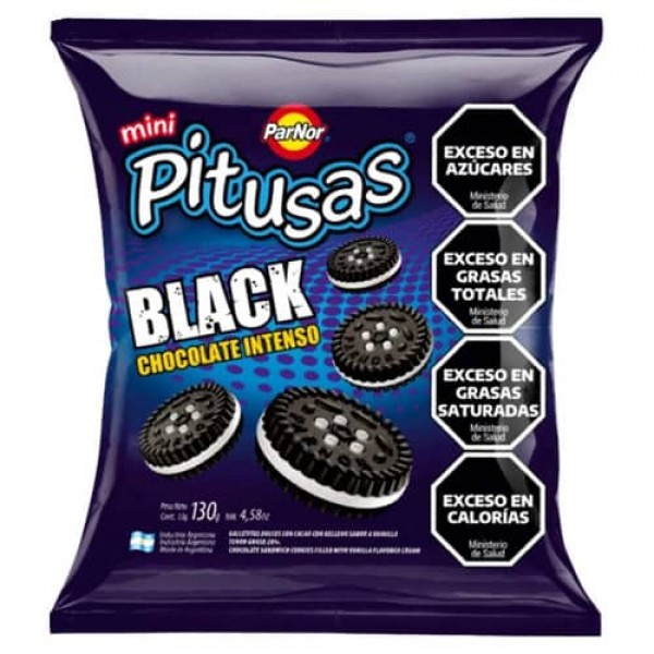 Mini Pitusas Galletitas Black Chocolate Intenso 130gr