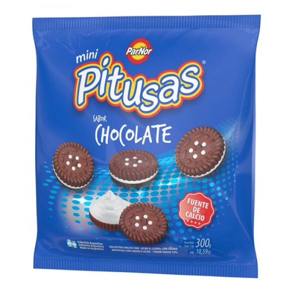 Mini Pitusas Galletitas Con Cacao Sabor Chocolate 300gr
