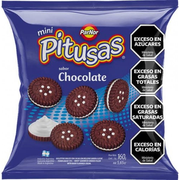 Mini Pitusas Galletitas Con Cacao Sabor Chocolate 160gr