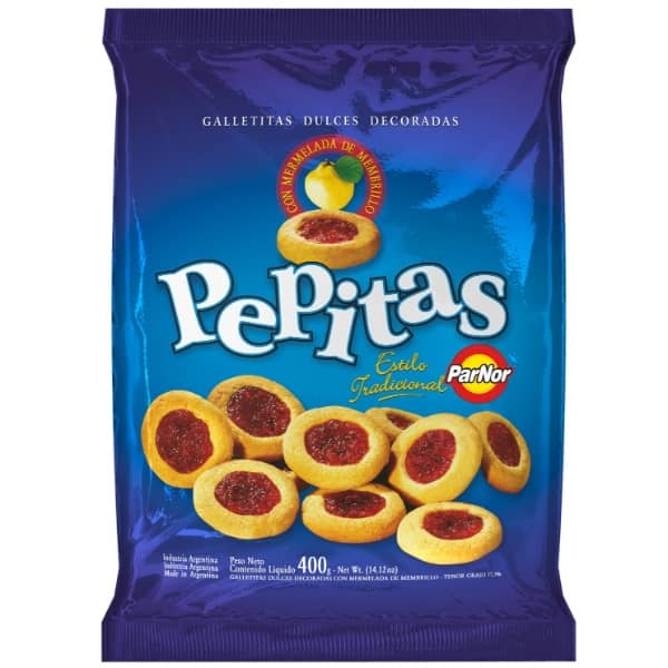 Parnor Galletitas Pepitas Con Mermelada De Membrillo 400gr