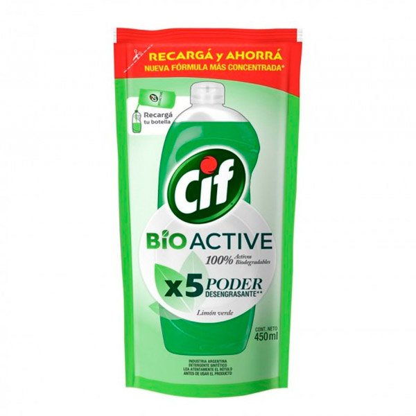 Cif Bio Active Detergente Lima Doy Pack 450ml