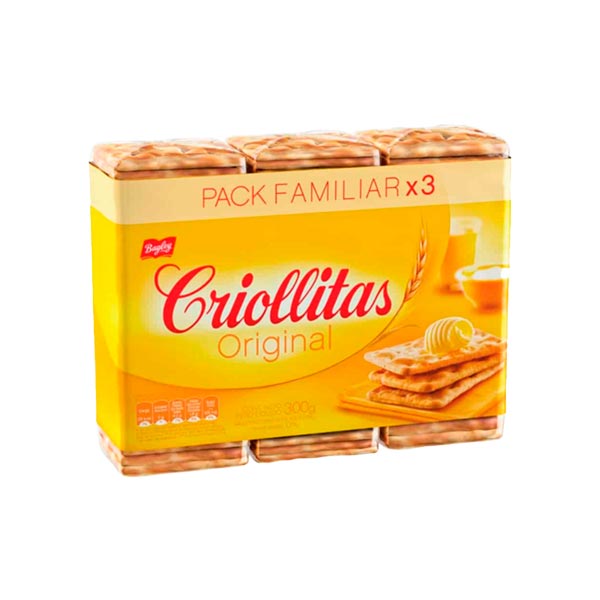 Criollitas Galletitas Saladas Pack Familiar x3 300gr