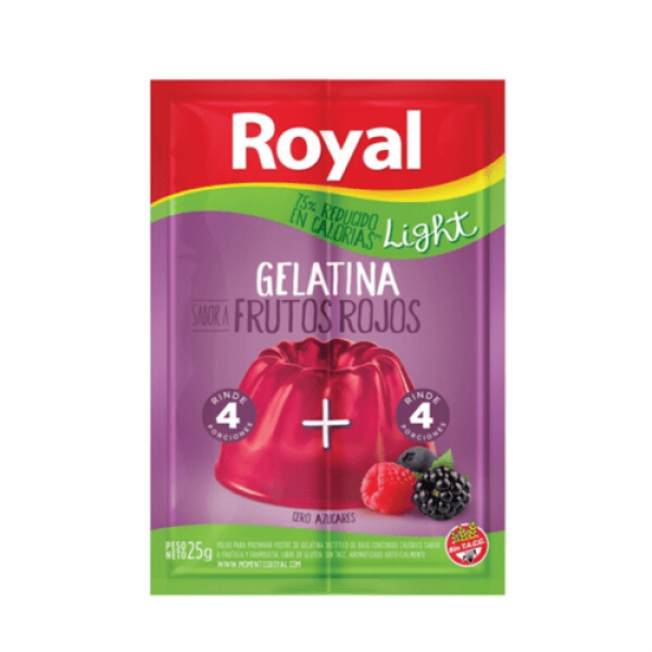Royal Gelatina Light Sabor A Frutos Rojos 25gr