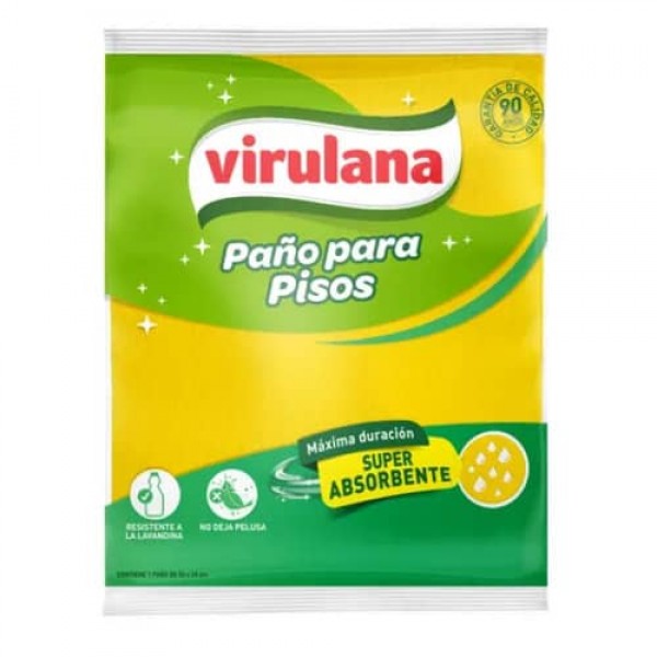 Virulana Paño  Amarillo para Piso 1 Unidad 50x58cm
