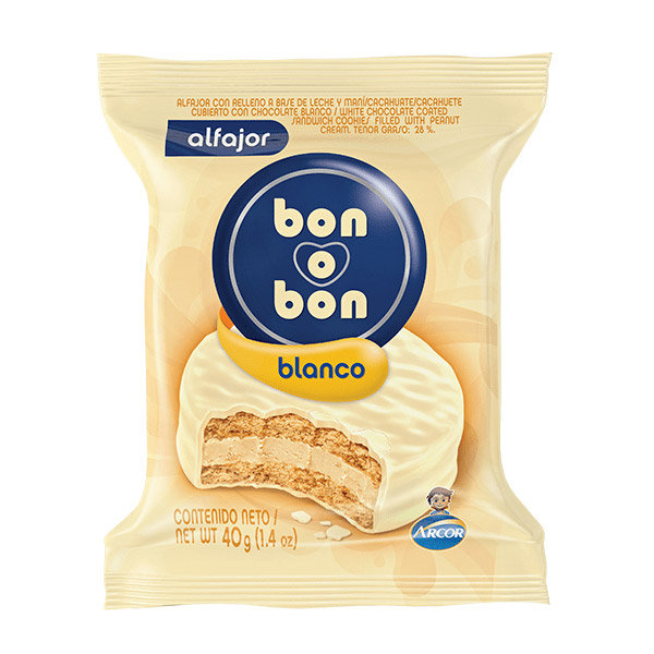 Bon O Bon Alfajor Blanco 40gr