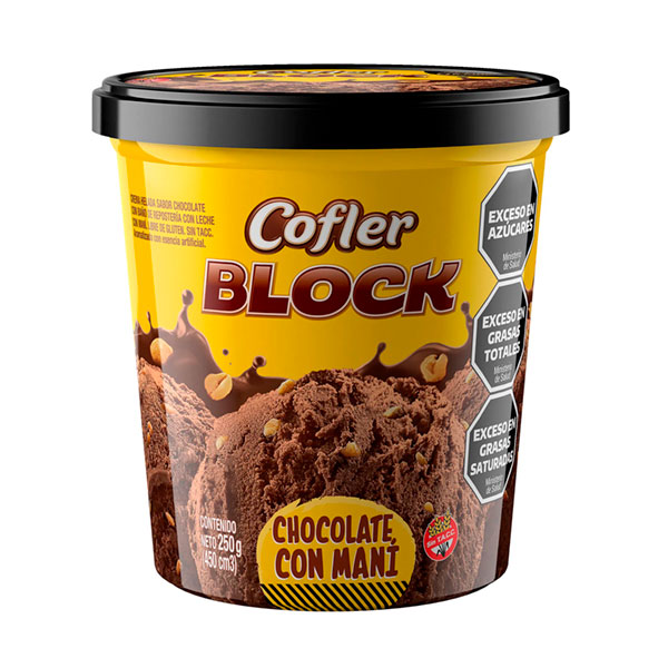 Cofler Block Helado Chocolate Con Mani 290gr