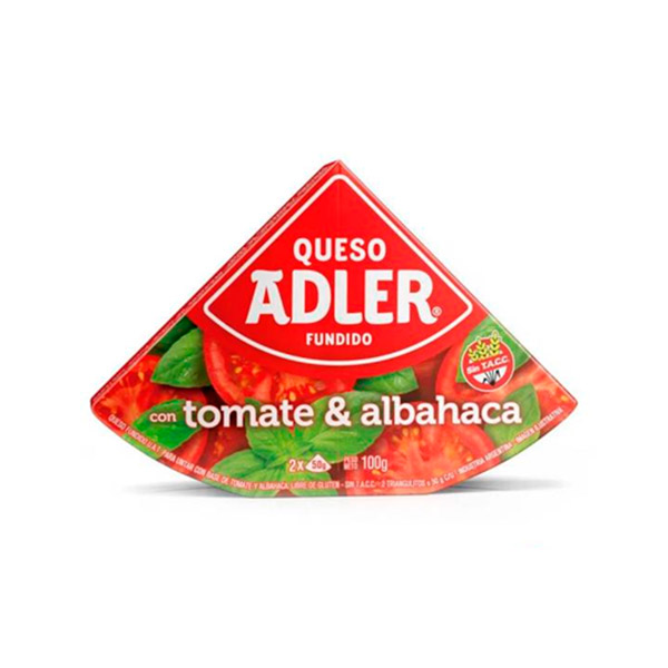 Adler Queso Fundido Con Tomate Y Albahaca 100gr