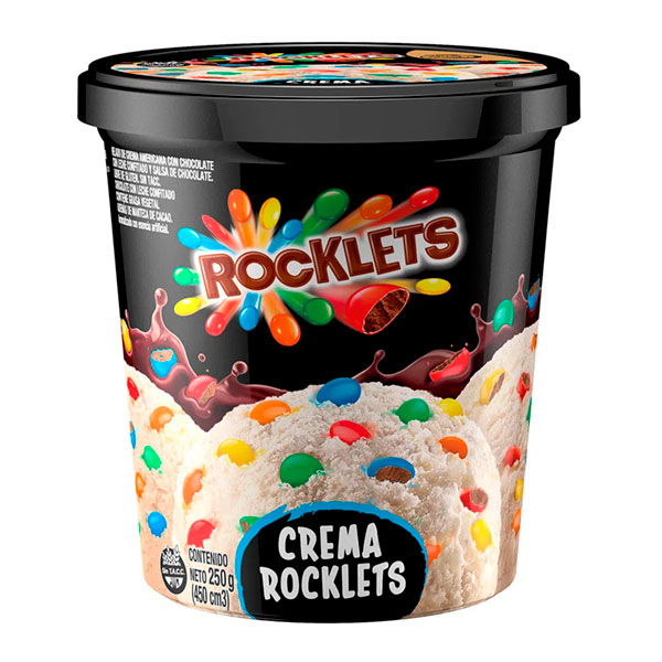 Rocklets Helado Crema Americana Con Rocklets 250gr