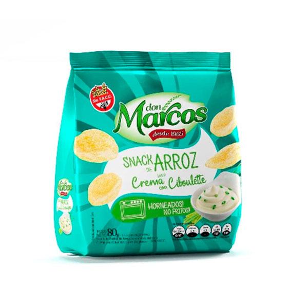 Don Marcos Snack De Arroz Sabor Crema Con Ciboulette 80gr