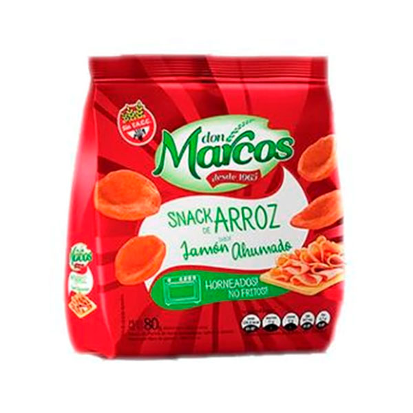 Don Marcos Snacks De Arroz Sabor Jamon Ahumado 80gr