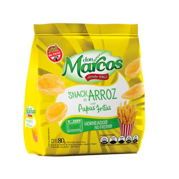 Don Marcos Snacks De Arroz Sabor Papas Fritas 80gr