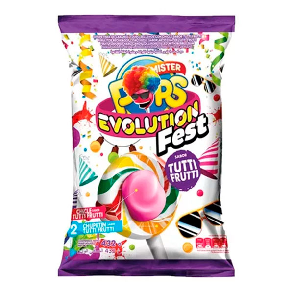 Mister Pops Evolution Fest Sabor Tutti Frutti 432gr
