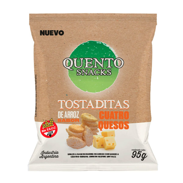Quento Snacks Tostaditas De Arroz Sabor Cuatro Quesos 95gr