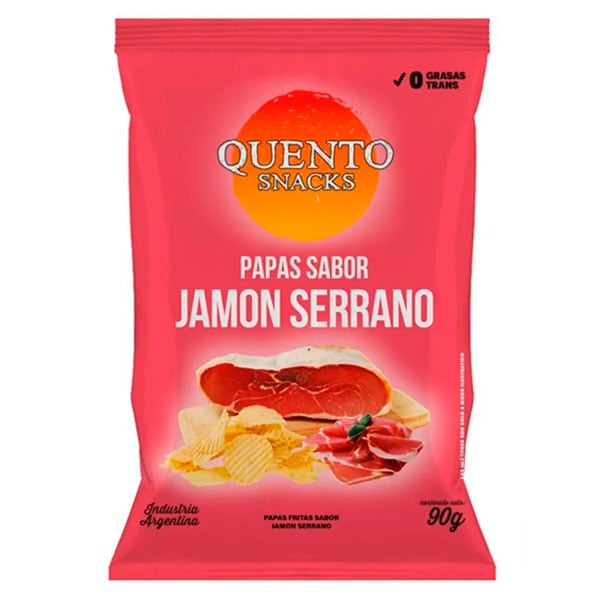 Quento Snacks Papas Fritas Sabor Jamón Serrano 90gr