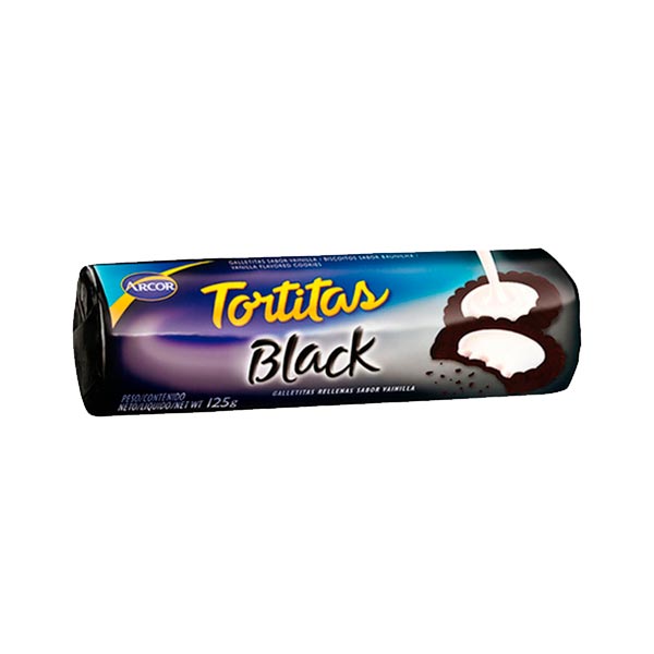 Tortitas Black Galletitas Dulces Sabor Chocolate Con Relleno Sabor Vainilla 125gr