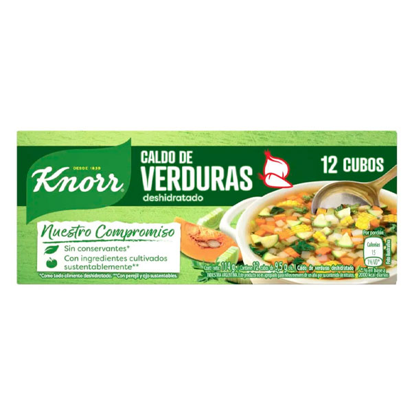 Knorr Caldo De Verduras Deshidratado 12 cubos 114gr