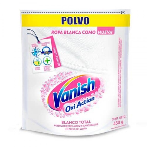 Vanish Oxi Action Blanco Total Blanqueador En Polvo 450gr