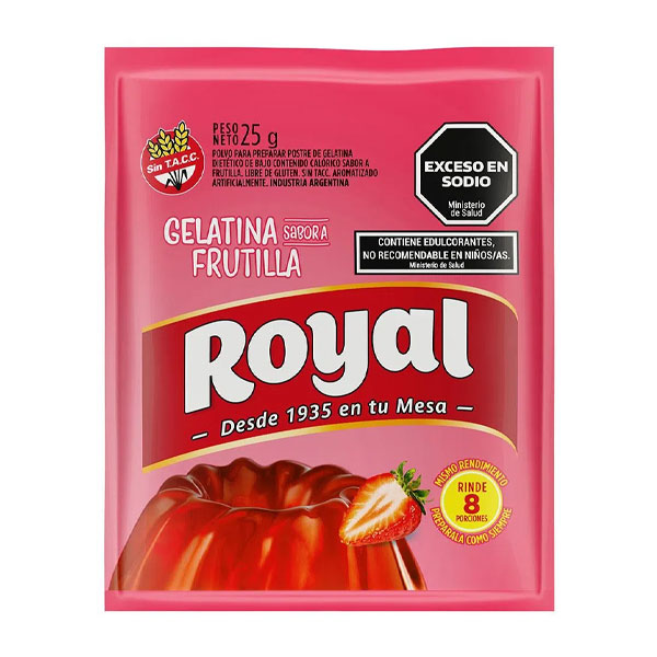 Royal Gelatina Sabor A Frutilla 25gr