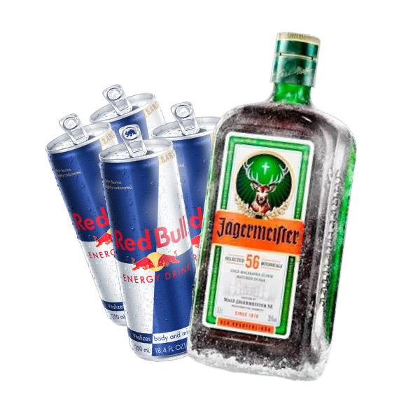 Jagermeister 700ml x1 Unidad + Red Bull Energy Drink 250ml x4 Unidades