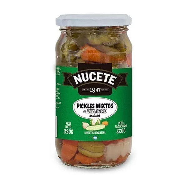 Nucete Pickles Mixtos En Vinagre De Alcohol 330gr