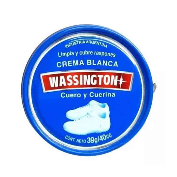 Wassington Crema Blanca Limpia Y Cubre Raspones Cuero Y Cuerina 39gr