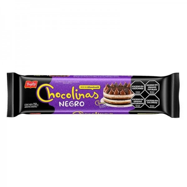 Chocolinas Negro Galletitas Dulces Sabor A Chocolate 258gr