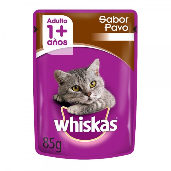 Whiskas Alimento Para Gatos En Sobres Adulto 1 Año Sabor Pavo En Salsa 85gr