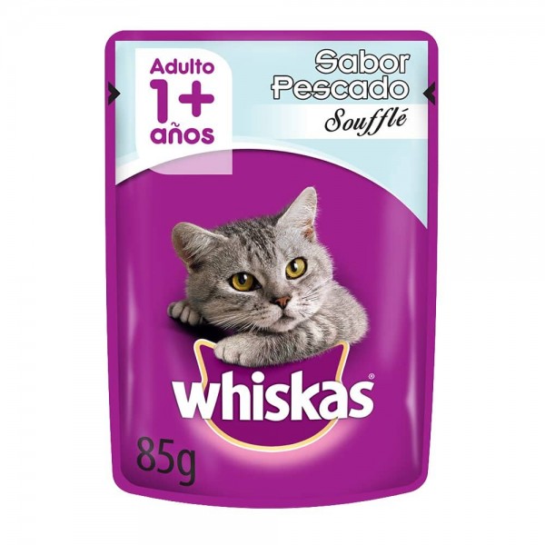 Whiskas Alimento Para Gatos En Sobres Adulto 1 Año Sabor Carne Souffle 85gr