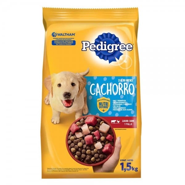 Pedigree Alimento Para Perros Cachorros 2-18 Meses Sabor Carne Y Pollo 1,5kg