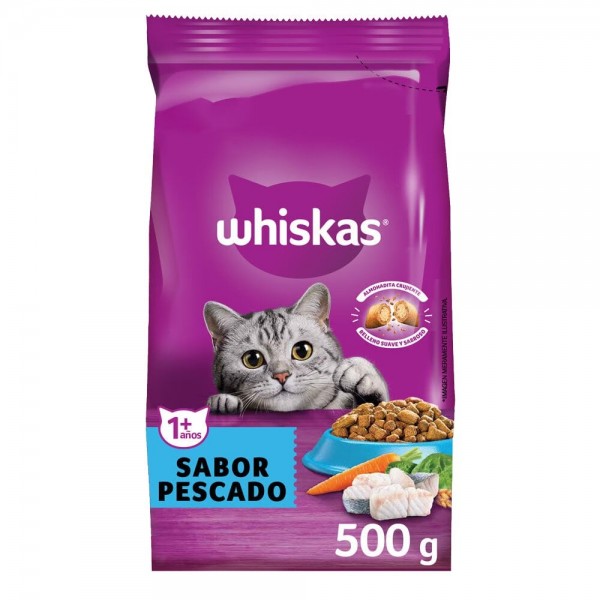Whiskas Alimento Para Gatos Sabor Pescado 1Año 500gr