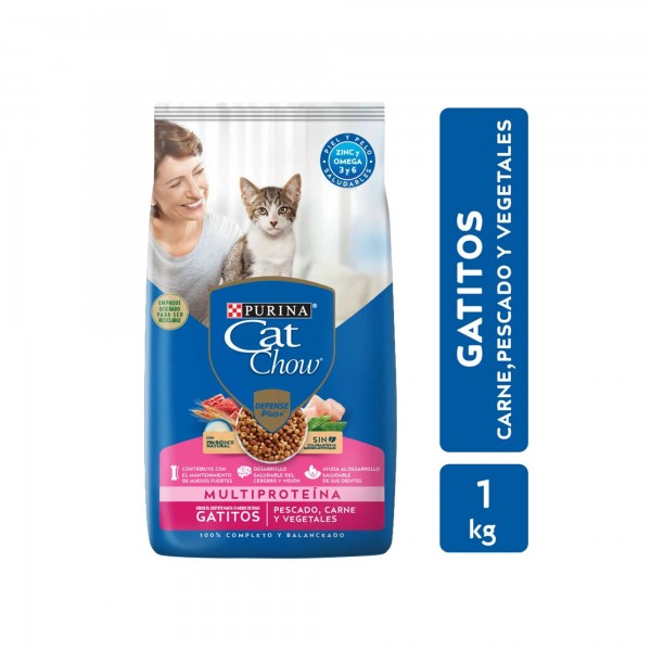 Cat Chow Alimento Para Gatos Pescado,Carne Y Vegetales 1kg