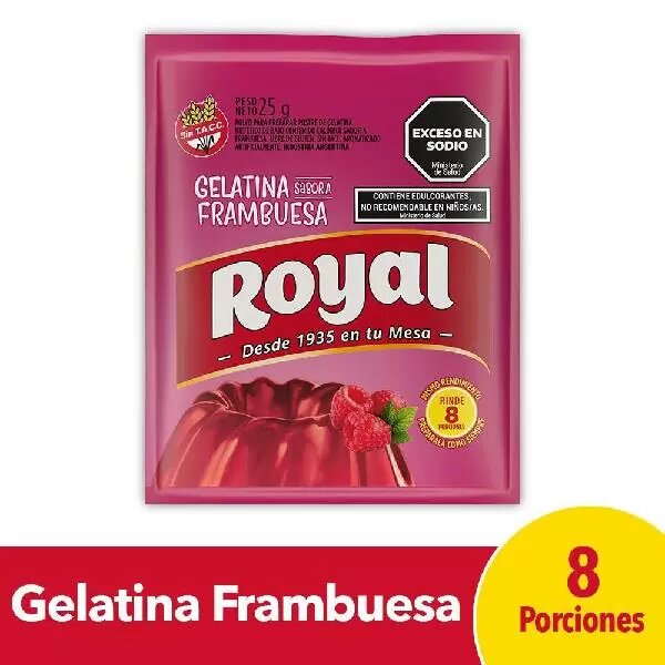 Royal Gelatina Sabor Frambuesa 25gr
