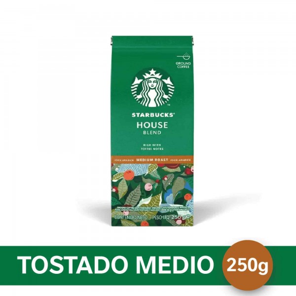 Starbucks House Blend Cafe Tostado Y Molido 250gr