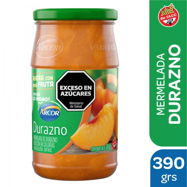 Arcor Mermelada Light Durazno Frasco 390gr
